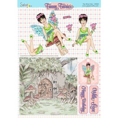 Fairies Decoupage Sheet - The Wine Fairy