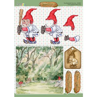 Gnomes Decoupage Sheet - The Baseball Gnome