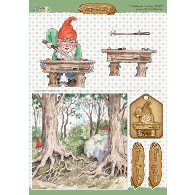 Gnomes Decoupage Sheet - The Billiards Gnome