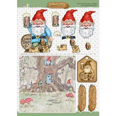 Gnomes Decoupage Sheet - The Cheers Gnome