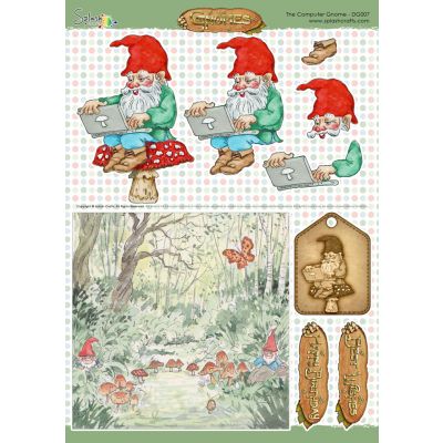 Gnomes Decoupage Sheet - The Computer Gnome