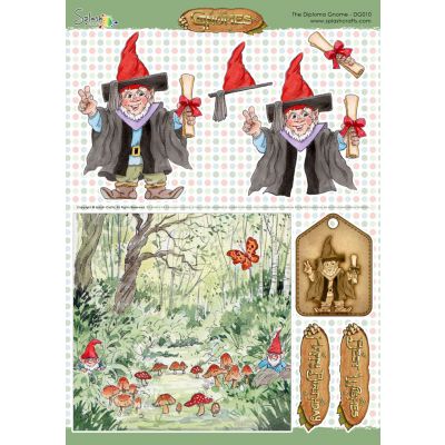 Gnomes Decoupage Sheet - The Diploma Gnome