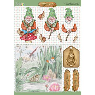 Gnomes Decoupage Sheet - The Fishing Gnome