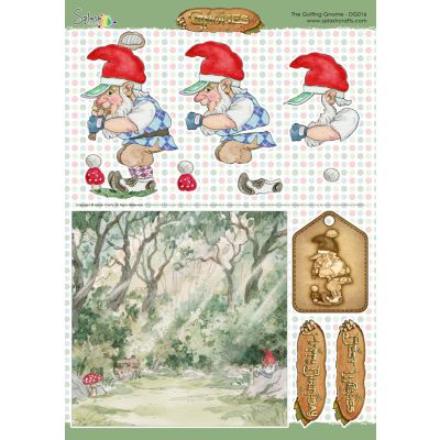 Gnomes Decoupage Sheet - The Golfing Gnome