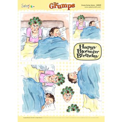 The Grumps - Die Cut A4 Decoupage Sheet - Snore Some More