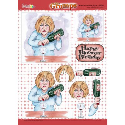 The Grumps - A4 Decoupage Sheet - Wheres the Wines Gone