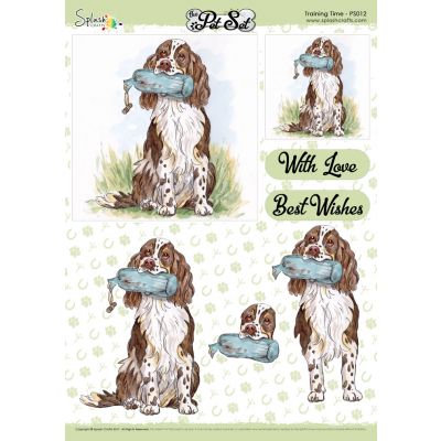The Pet Set A4 Decoupage Sheet - Training Time