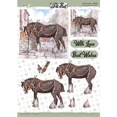 The Pet Set A4 Decoupage Sheet - Shire Horse