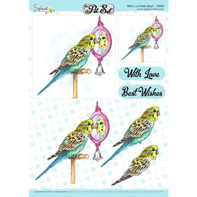 The Pet Set A4 Decoupage Sheet - Whos a Pretty Boy