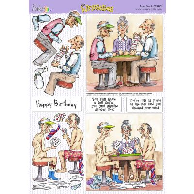 The Wrinklies A4 Die Cut Decoupage Sheet - Bum Deal