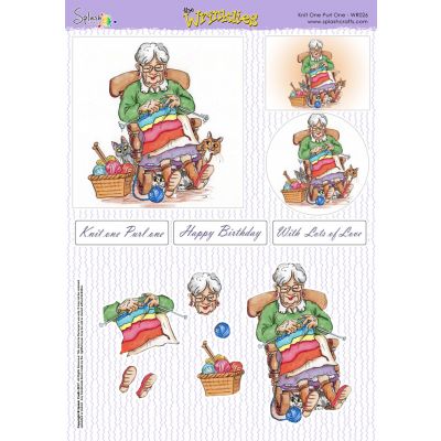 The Wrinklies A4 Decoupage Sheet - Knit One Purl One