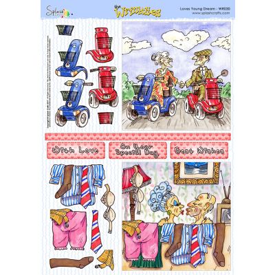 The Wrinklies A4 Die Cut Decoupage Sheet - Loves Young Dream