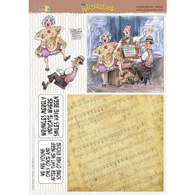 The Wrinklies A4 Decoupage Sheet - Mother Brown