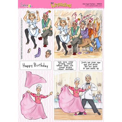 The Wrinklies A4 Decoupage Sheet - Old Age Partiers