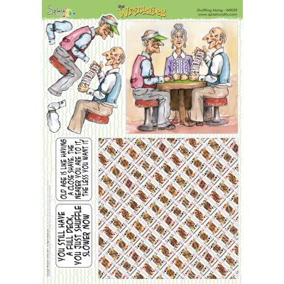 The Wrinklies A4 Decoupage Sheet - Shuffling Along