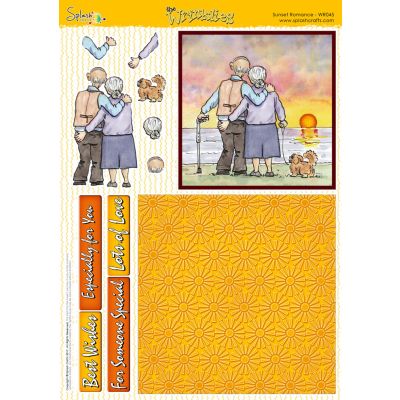 The Wrinklies A4 Decoupage Sheet - Sunset Romance