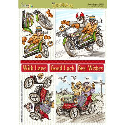 The Wrinklies A4 Decoupage Sheet - Zoom Zoom