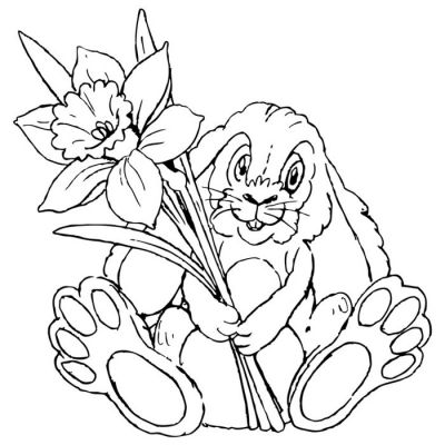 Digi Stamp - Bunny Daffodil