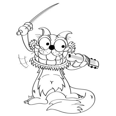 Digi Stamp - Cat And The Fiddle