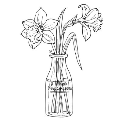 Digi Stamp - Daffodils In Bottle