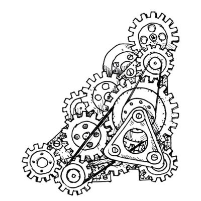Digi Stamp - Gears Corner