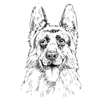 Digi Stamp - German Shepherd Bust