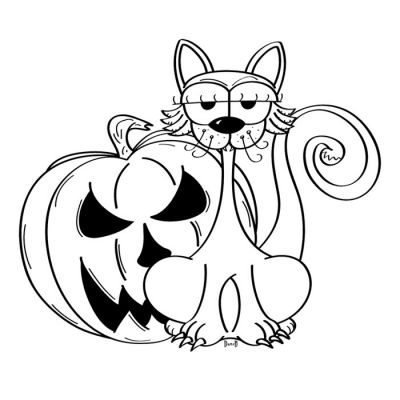 Digi Stamp - Halloween Kitty