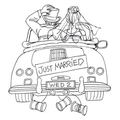 Digi Stamp - Just Married Couple