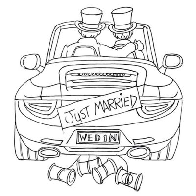 Digi Stamp - Just Married Grooms