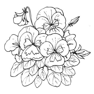 Digi Stamp - Pansy