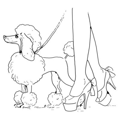 Digi Stamp - Poodle Walker