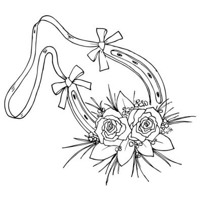 Digi Stamp - Rose Horseshoe