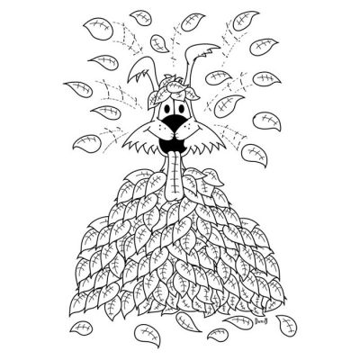 Digi Stamp - Scruff In Leaves