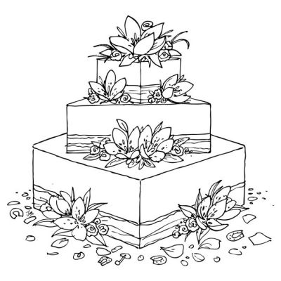 Digi Stamp - Wedding Cake Lilies